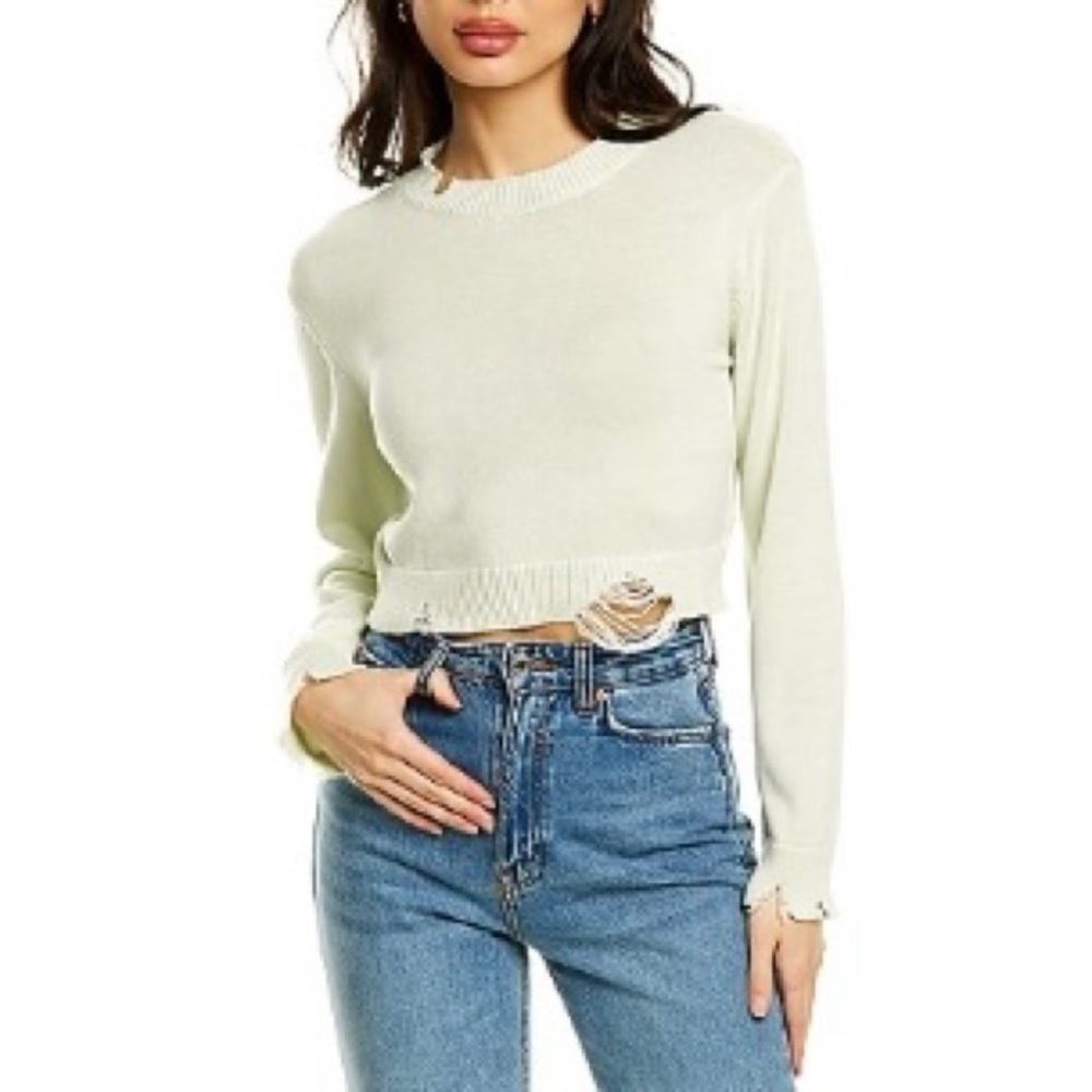 525 America Distressed Crop Sweater | Size M